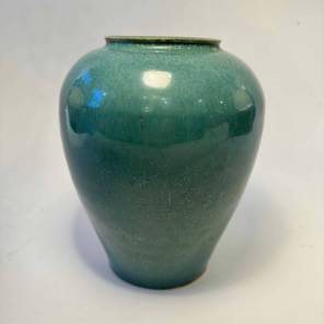 A French Teal Green Ceramic Vase 
